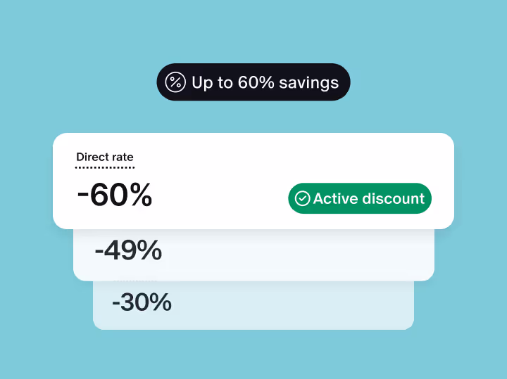 Up to 60% savings - a list of discounts