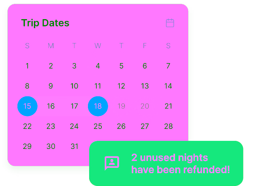 Trip Calendar and Refund
